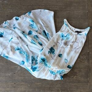 White House Black Market Blue and White Floral Dress